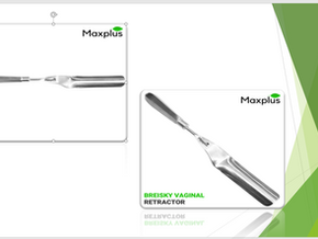 Surgical tool by Maxplus designed for precision: Breisky Vaginal Retractor, ideal for gynecological procedures.