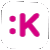 animation of a brand logo letter K