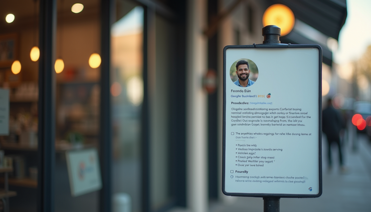 Vista frontal de uma loja local com destaque para a fachada e placa visível