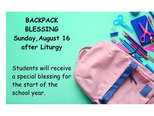 Backpack Blessing