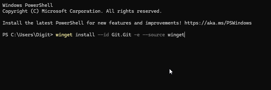 screenshot - git install script