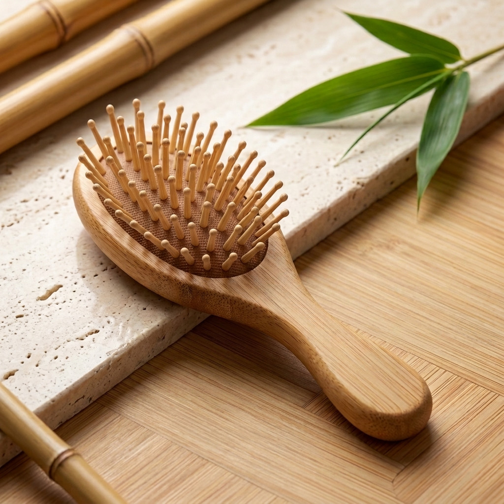 cepillo de bambú para cabello