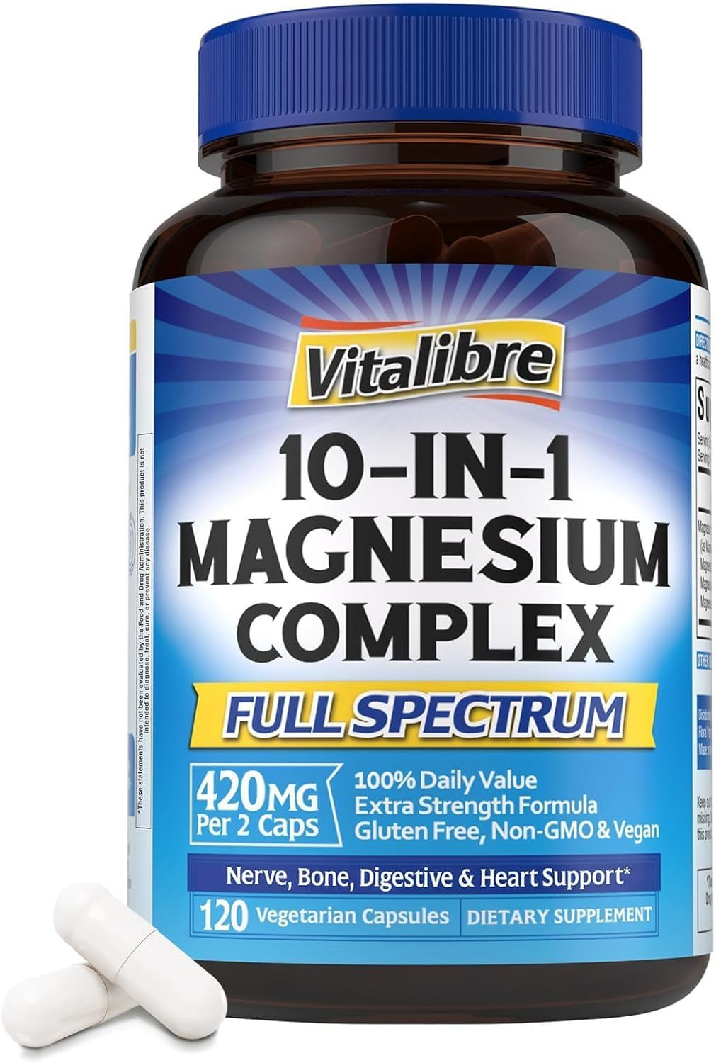 Magnesio Complex 1.000 mg 10 En 1 x 120 Cápsulas Vitalibre