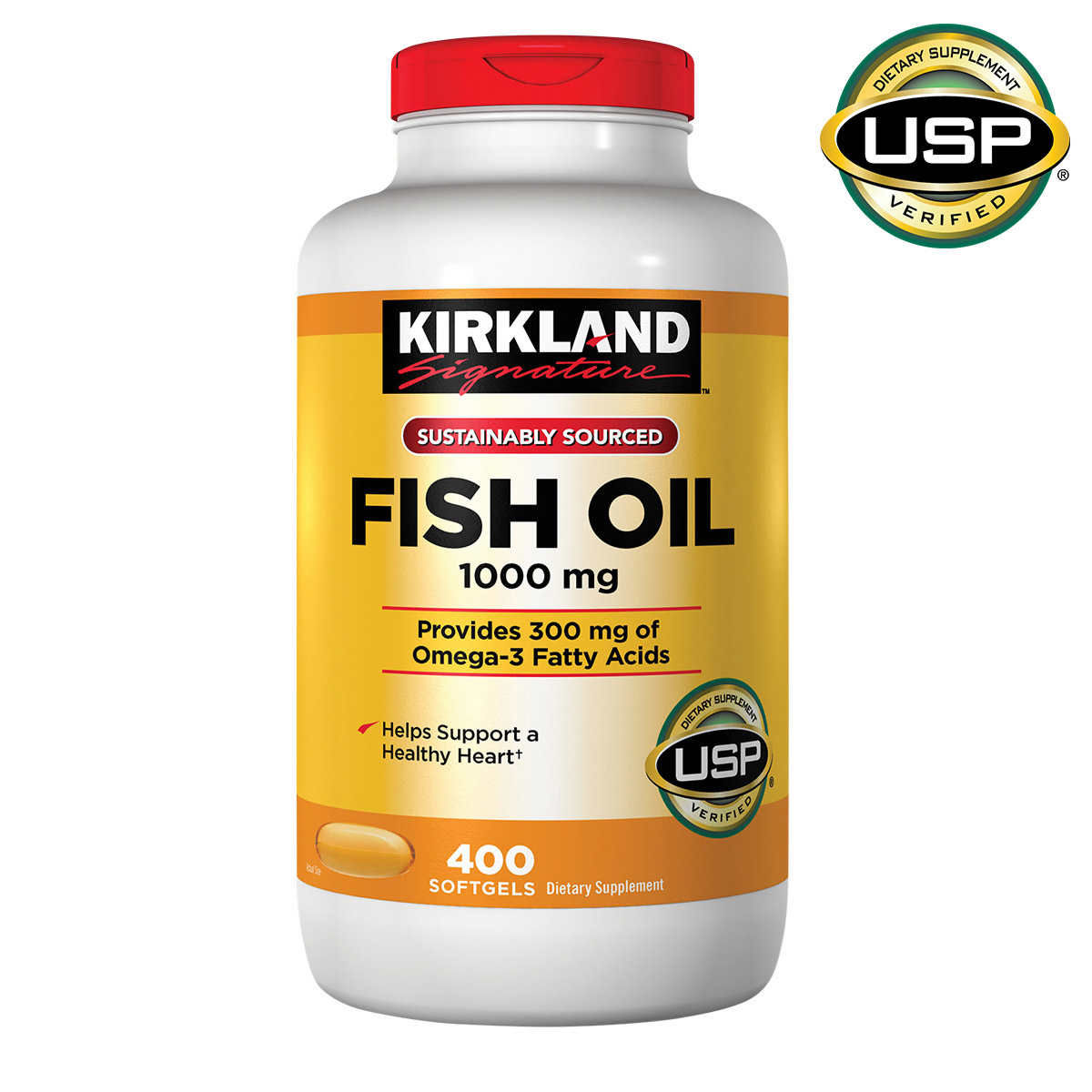 Fish Oil 1.000 mg + Omega 300 mg x 400 Cápsulas Blandas – KIRKLAND