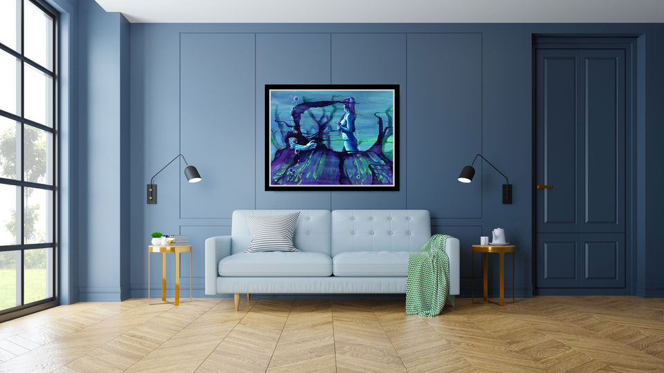 acrylic painting "temptation" 3D showcase