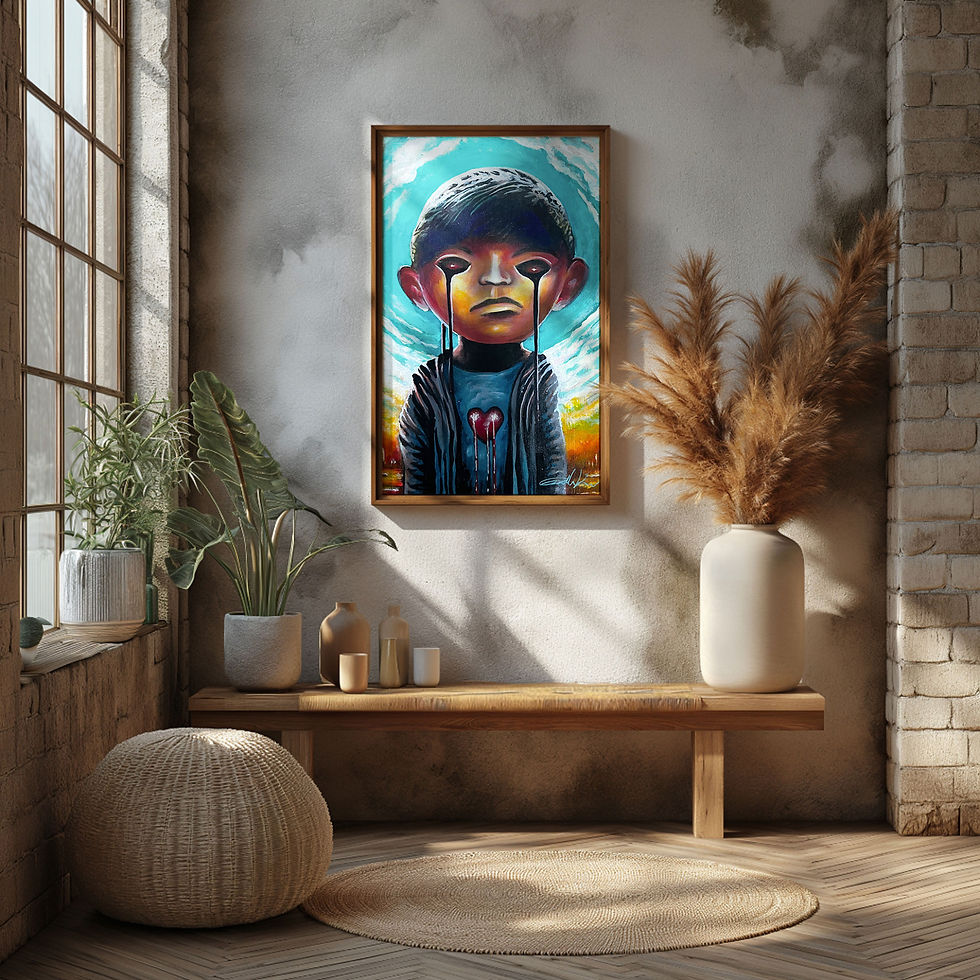 acrylic painting "Watching Hurts" 3D showcase