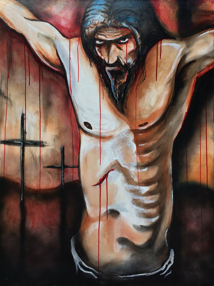 acrylic painting "Red  Sea"