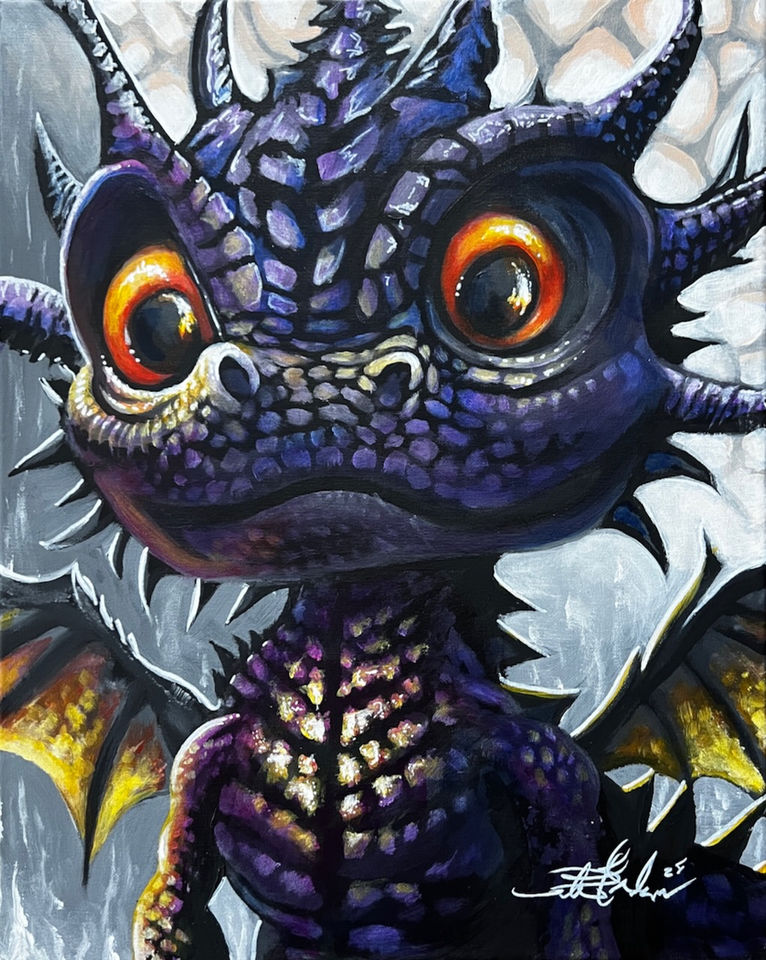 acrylic painting "Curious King"