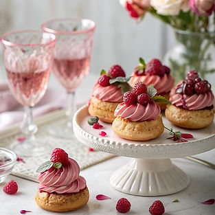 Raspberry Hibiscus Choux-Nuts