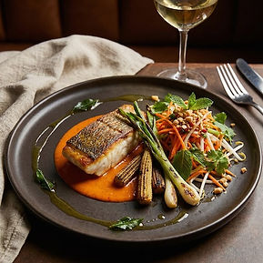 Pan-fried Hake with Panang Sauce