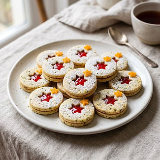 Orange and Strawberry Linzer Biscuits