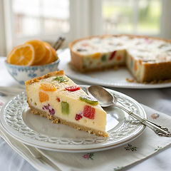 Tutti Frutti Curd Baked Cheesecake