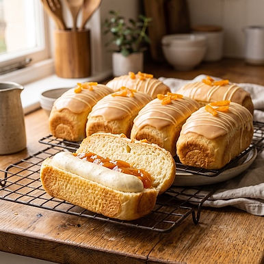 Apricot and White Chocolate Iced Buns