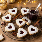 Vanilla Shortbread Hearts with Mulled Wine Jam photo