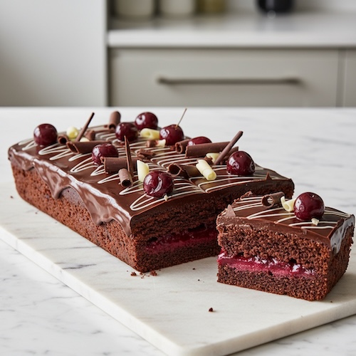 Boozy Black Forest Traybake