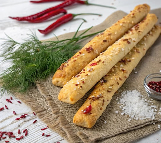 Fennel and Chili Breadsticks