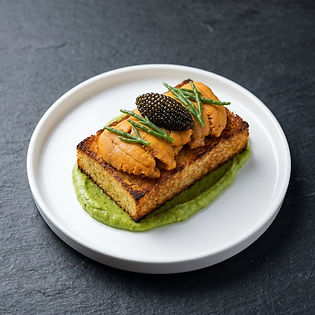 Uni Toast, Sea Beans & Caviar