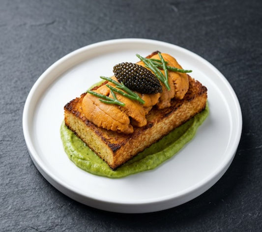 Uni Toast, Sea Beans & Caviar