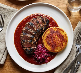 Spiced Grilled Jerk Lamb with Hoecake