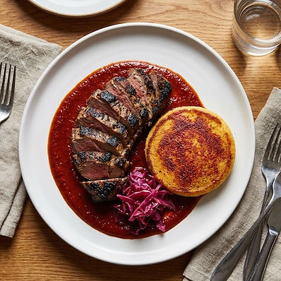 Spiced Grilled Jerk Lamb with Hoecake