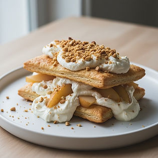 Poached Pear Millefeuille with Praline Cream