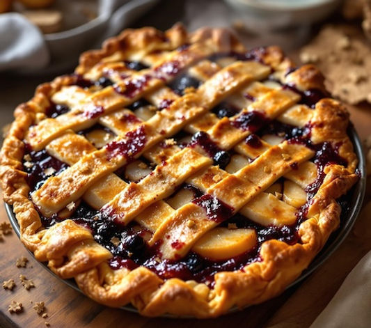 Blueberry, Ginger and Pear Pie
