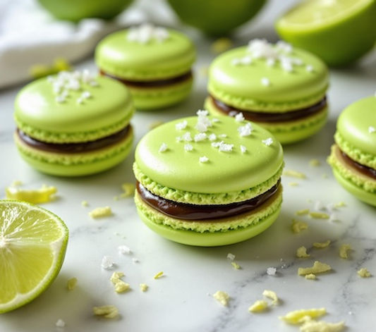 Key Lime Macarons with Chocolate Ganache