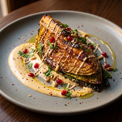 Sweet Cabbage with Tahina Harra
