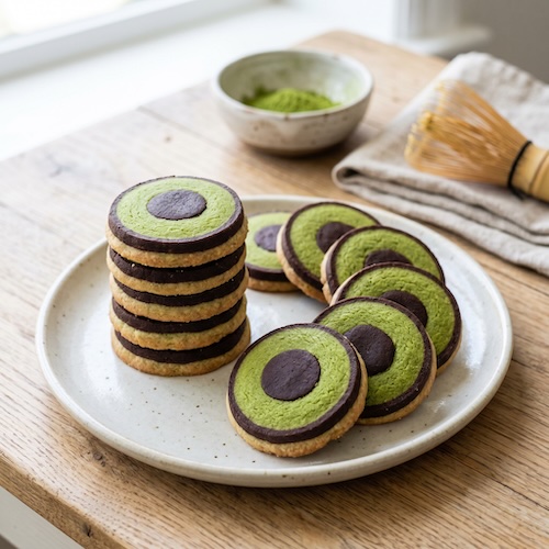 Matcha & Chocolate Avocado Biscuits