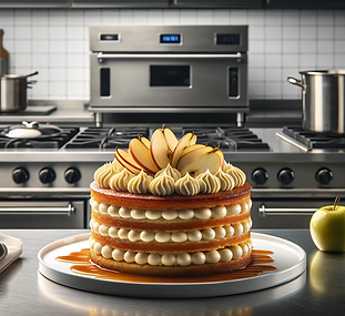 Apple Spice Cake with Frosting & Caramel Drizzle