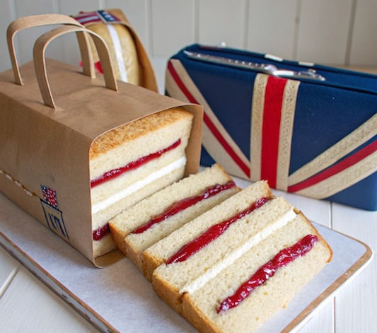 Giant Jam Sandwich Cake in Paper Bag