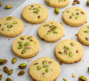 Brown Butter Shortbread with Pistachio and Cardamom