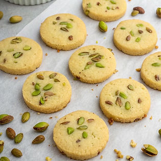 Brown Butter Shortbread with Pistachio and Cardamom