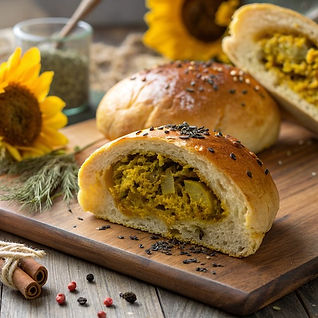 Savory Buns with Bangladeshi Chicken Curry