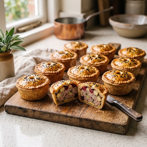 Tasha's Sausage, Apple and Cranberry Pies