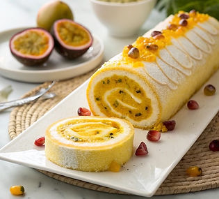 Mango and Passion Fruit Roulade