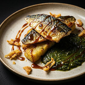 Spiced mackerel with hash-style chips