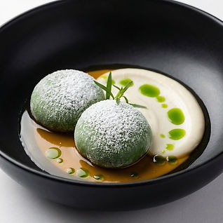 Sweet Potato and Pandan Mochi