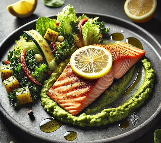 Lemon Salmon with Spicy Zuccini