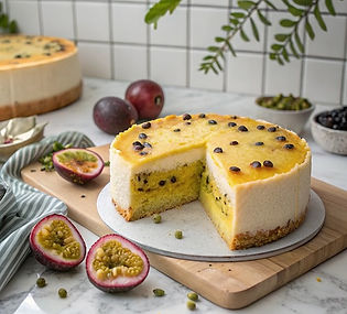 Gluten-Free Rice Flour Cake with Passion Fruit