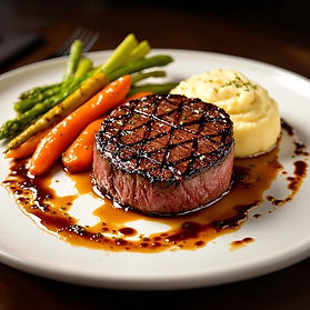 Filet Mignon with Garlic Pecorino Mashed Potatoes
