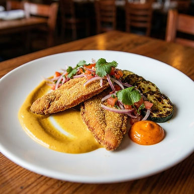 Masa Harina Turkey Breast with Huancaína Sauce