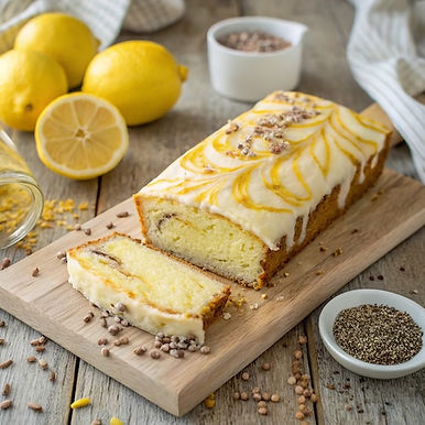 Lemon and Linseed Marbled Loaf Cake