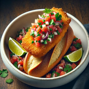 Fried Striped Bass Baguette