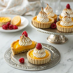 Passion Fruit and Raspberry Meringue Tarts 