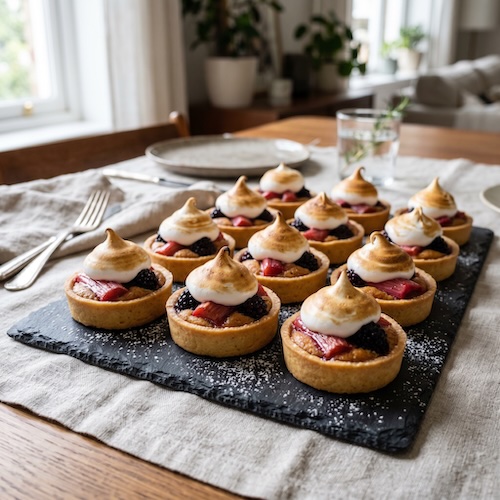 Rhubarb & Blackberry Meringue Pies