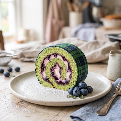 Blueberry and Mascarpone Swiss Roll