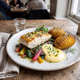 Baked Hake with Yuzu Hollandaise