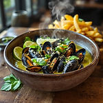 Thai Green Curry Moules Frites photo