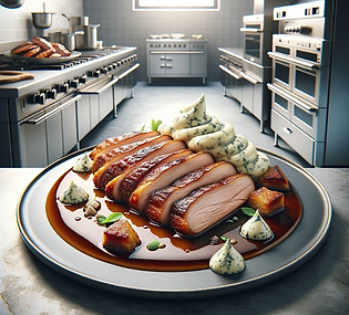 Roasted Duck Breast with Stilton Cheese